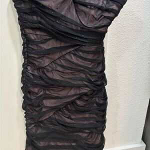 Arden B Black Ruched Mini Dress